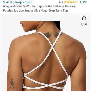 aoxjox backless sports bra in white